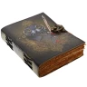 Leather Journal with Printed Owl with Sword symbolizing “Power of Wisdom”